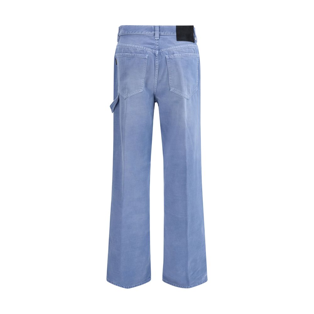 Haikure Light Blue Cotton Relaxed Fit Jeans