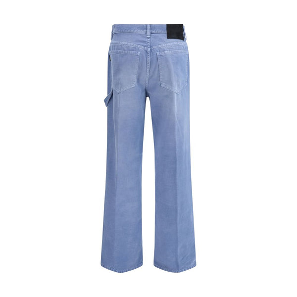 Haikure Light Blue Cotton Relaxed Fit Jeans