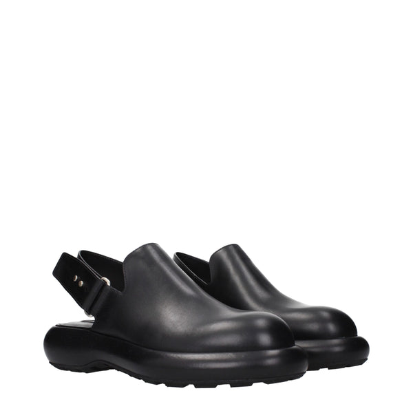 Jil Sander Black Leather Clogs