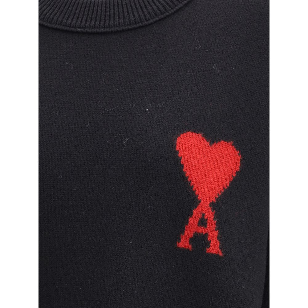Ami Paris Black Wool Sweatshirt