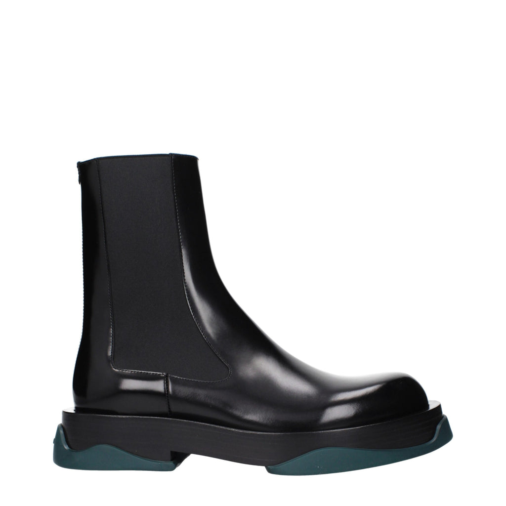 Jil Sander Black Leather Ankle Boots