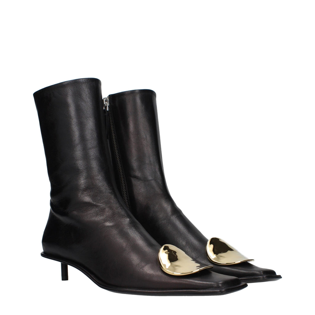 Jil Sander Black Leather Ankle Boots