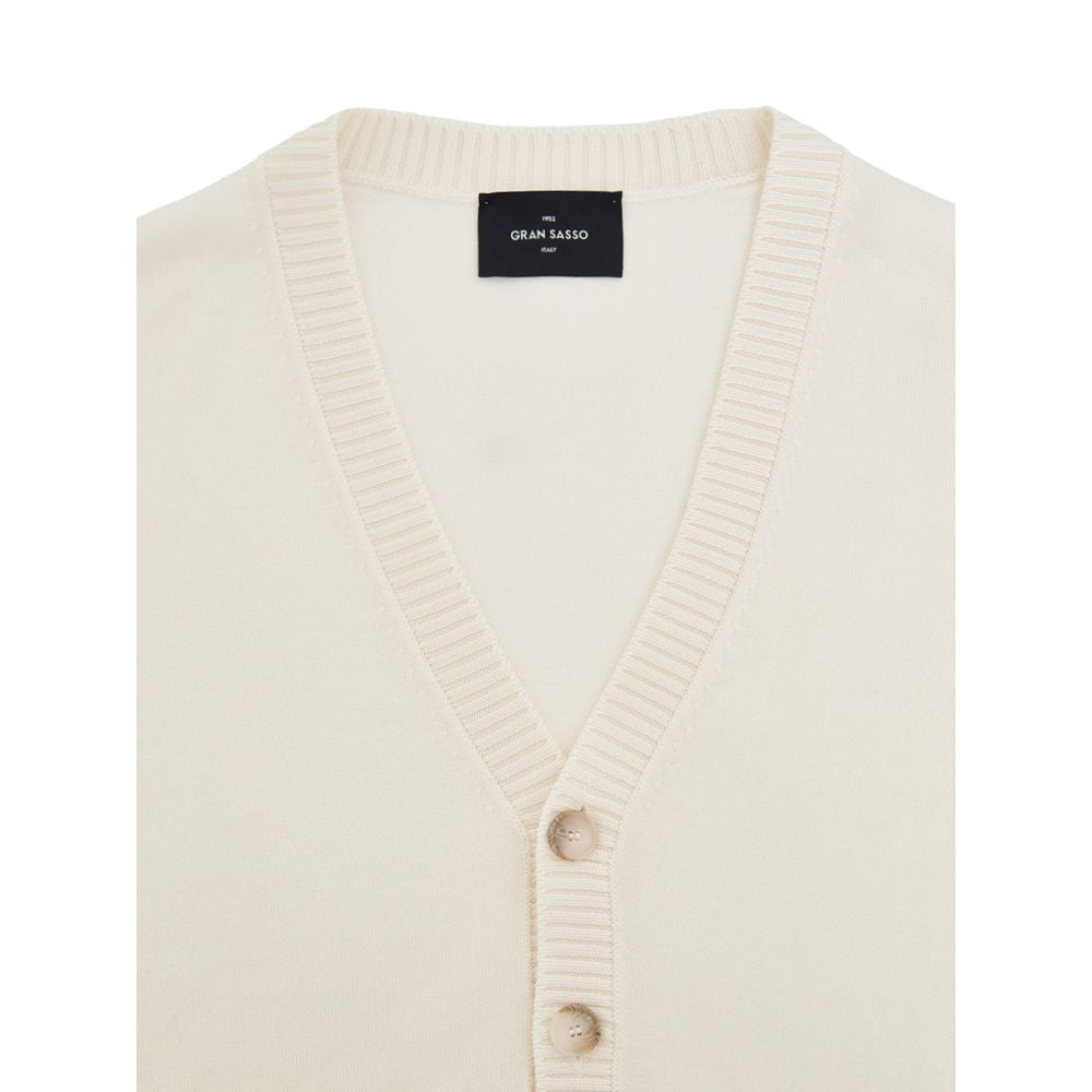 Gran Sasso White Wool Cardigan