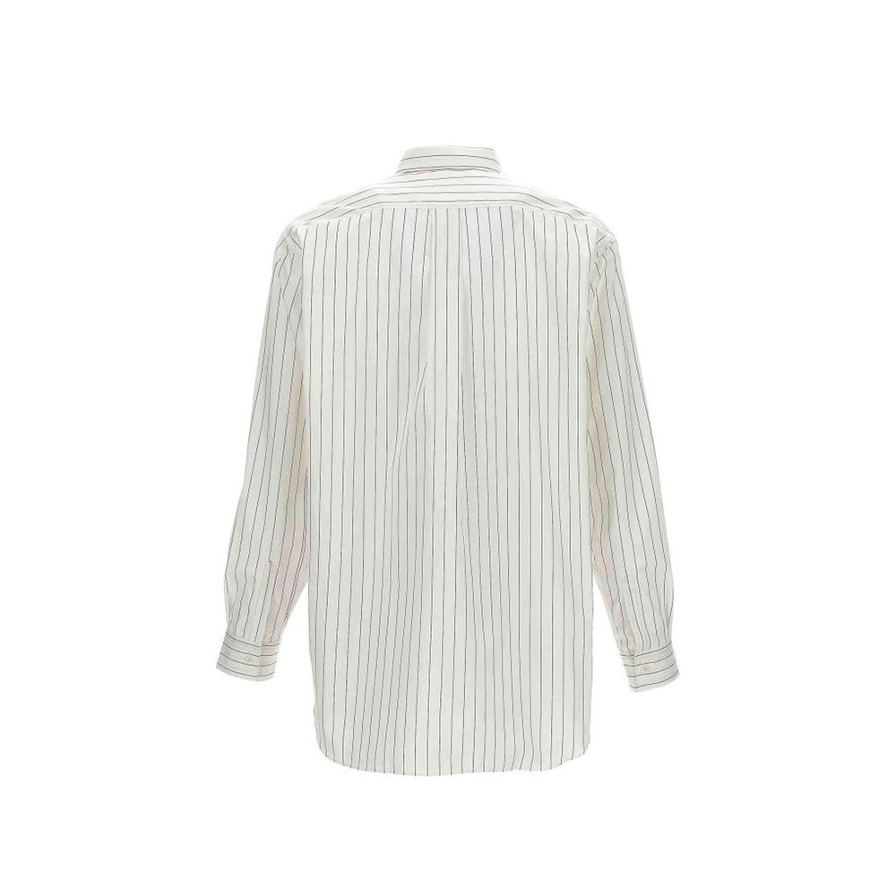 Comme Des Garçons White Cotton Pattern Shirt