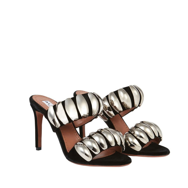 Alaïa Black Cotton Mules