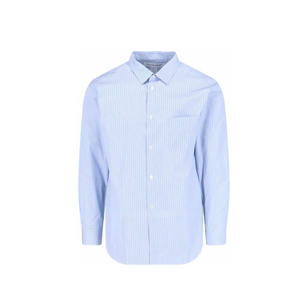 Comme Des Garçons Blue Cotton Pattern Shirt