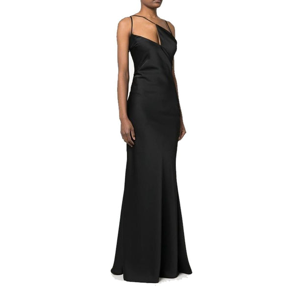 The Attico Black Polyester Cocktail Dress