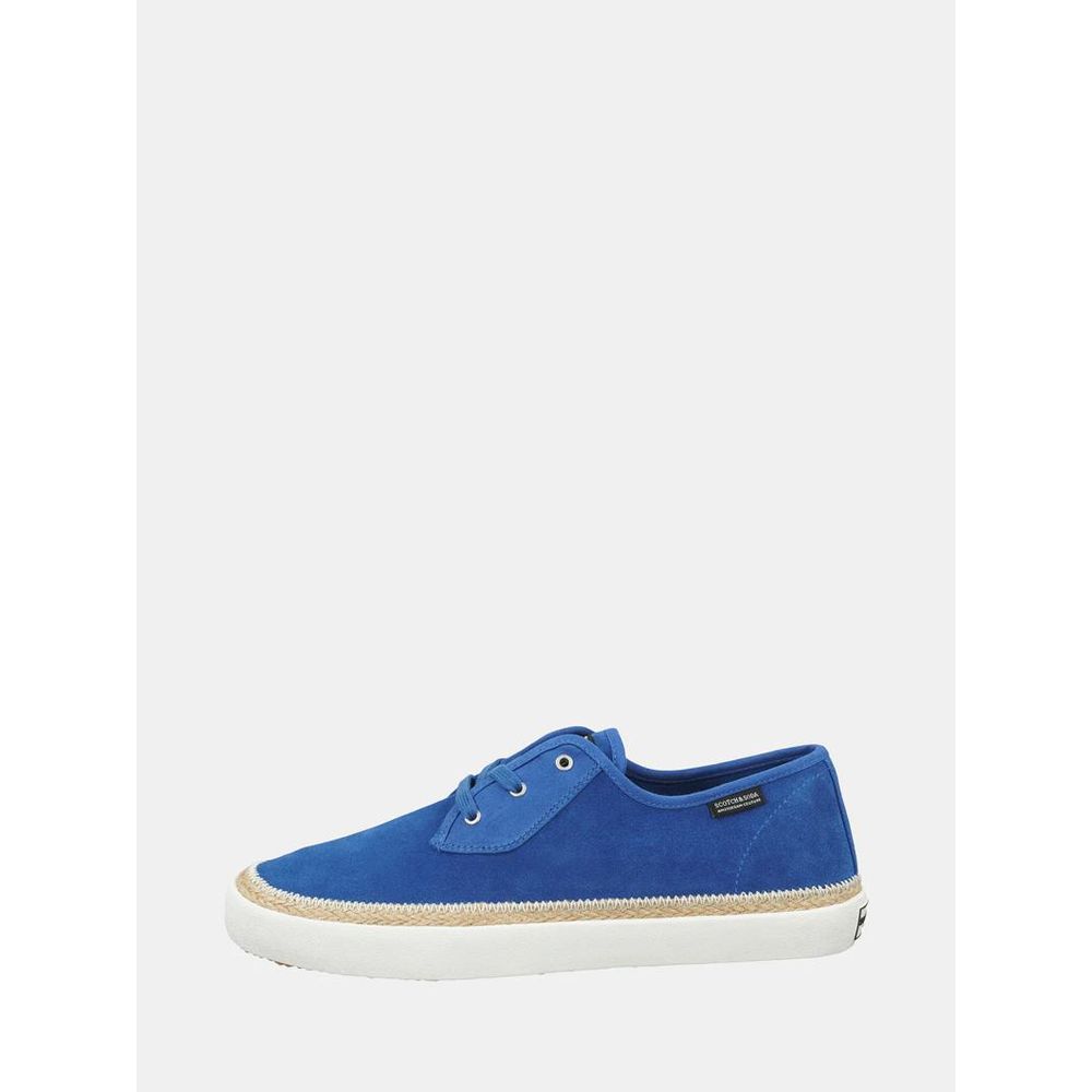Scotch & Soda Blue Leather Low Top Sneakers