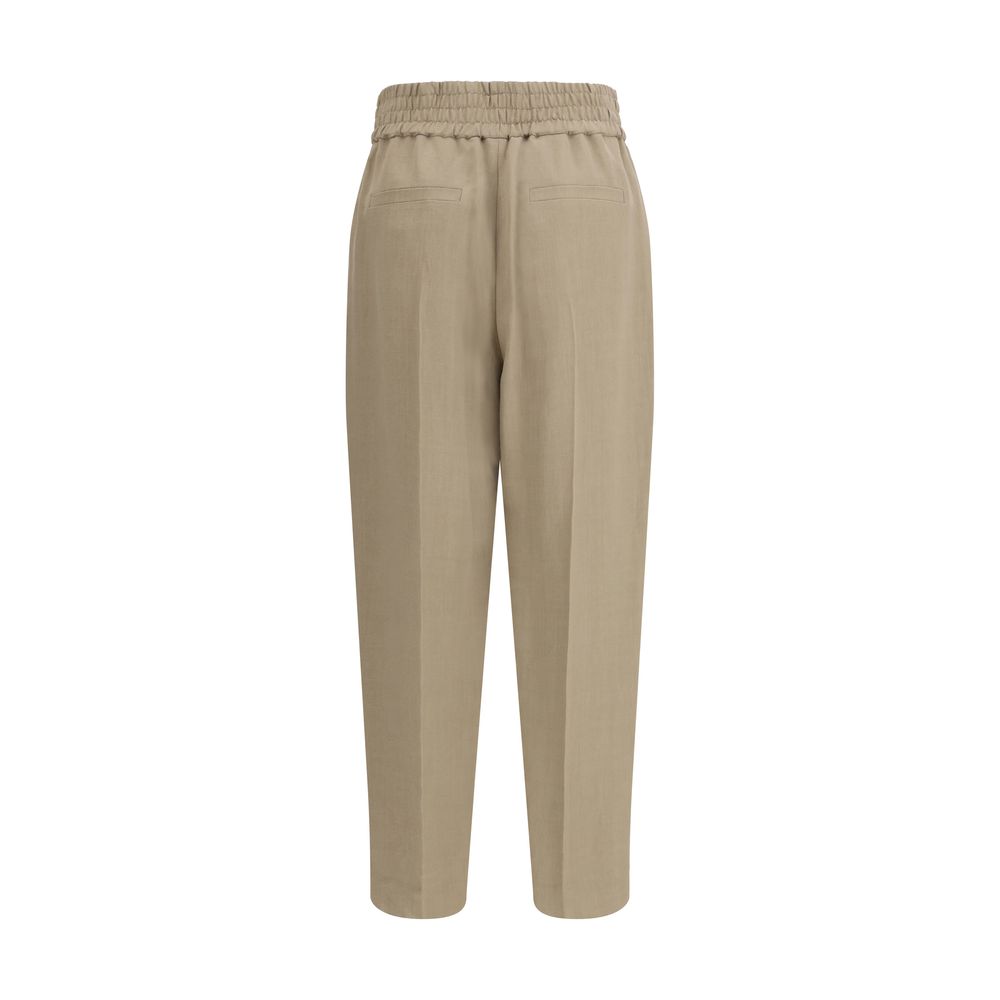 Brunello Cucinelli Beige Viscose Casual Pants