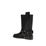 Ganni Black Calf Leather Bos Taurus Flat Boots