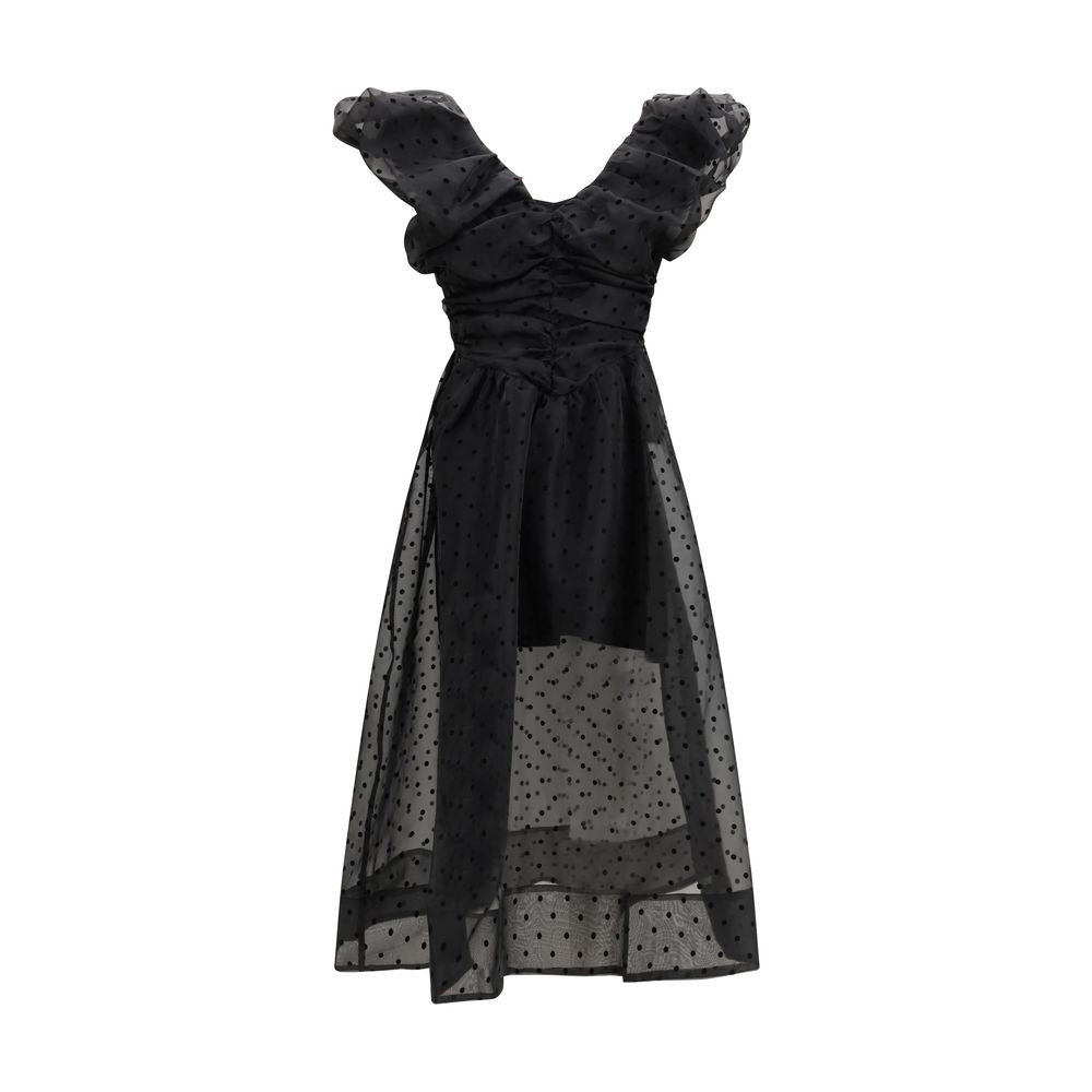 Ganni Black Recycled Polyester Cocktail Dress