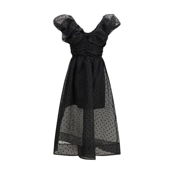 Ganni Black Recycled Polyester Cocktail Dress