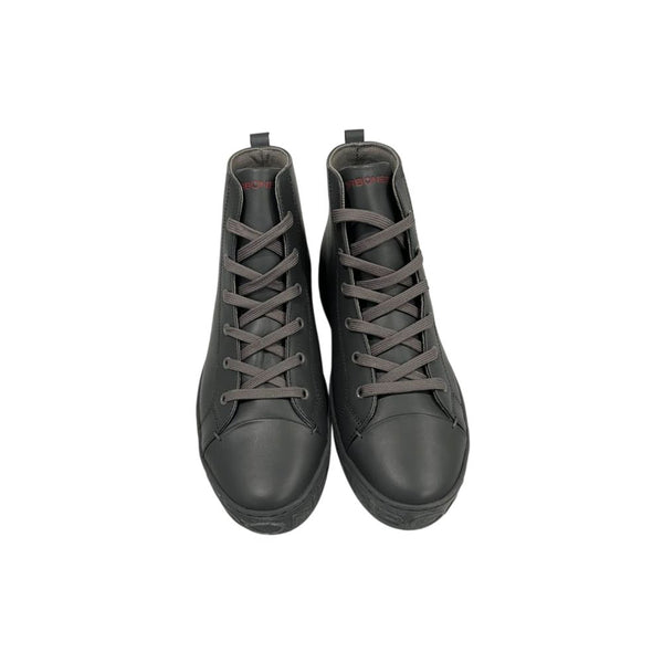 Borbonese Grey Genuine Leather Men Sneaker