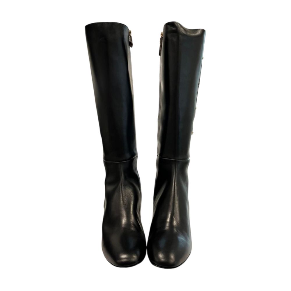 Borbonese Black Leather Women Boot