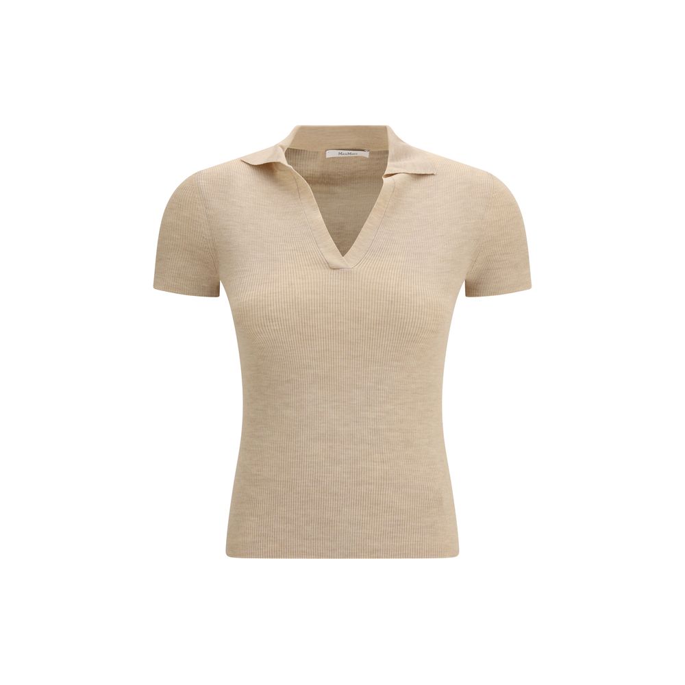 Max Mara Beige Fleece Wool Blouse