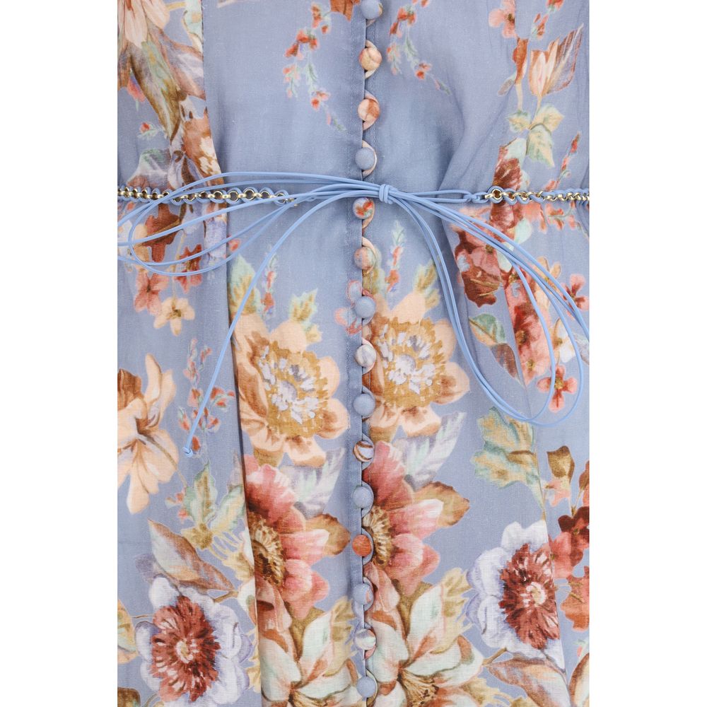Zimmermann Multicolor Linen Long Dress
