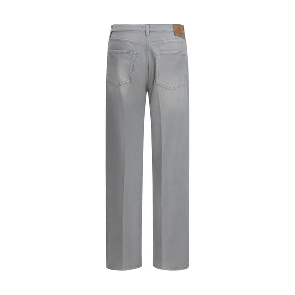 Prada Gray Cotton Straight-Leg Jeans