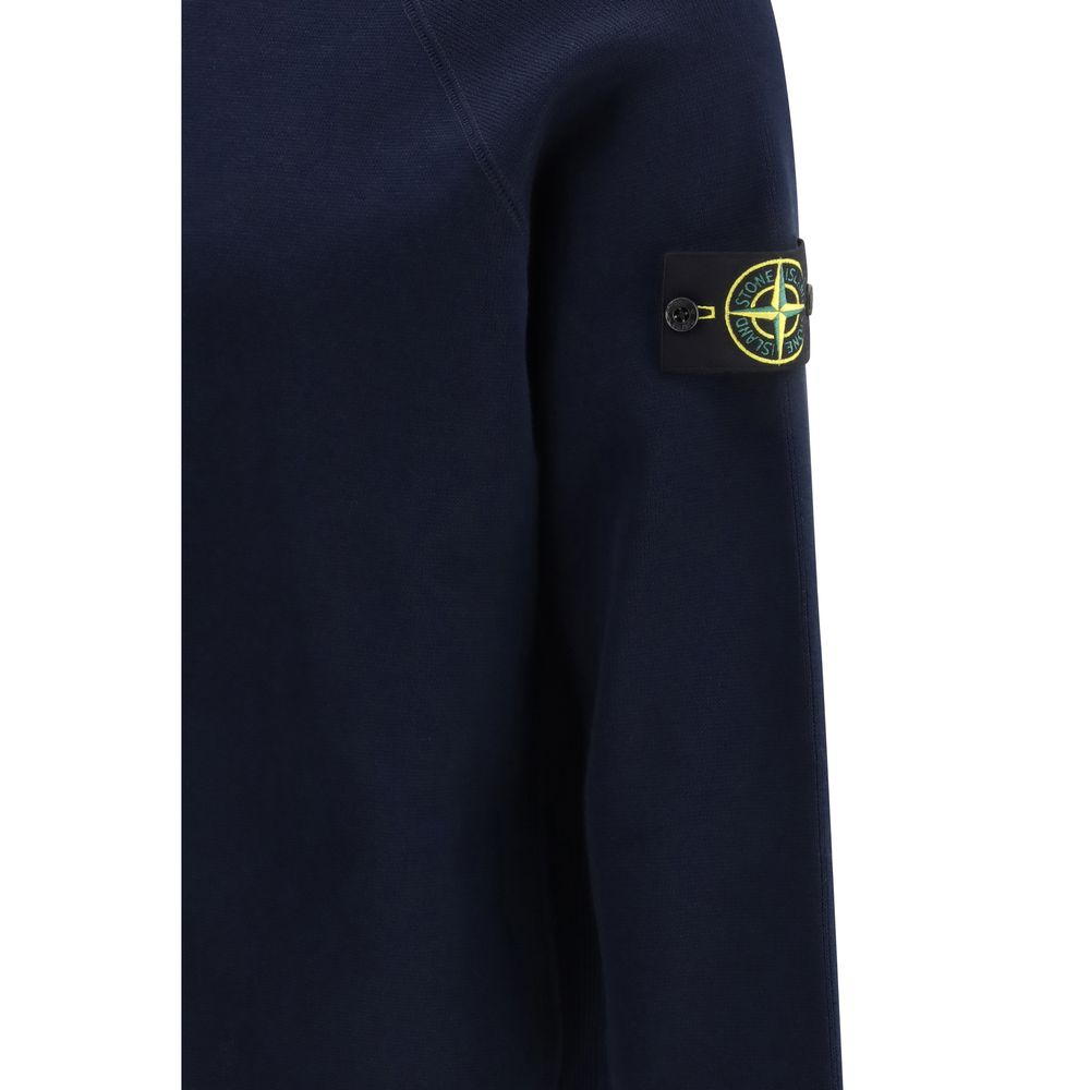 Stone Island Blue Cotton Sweatshirt