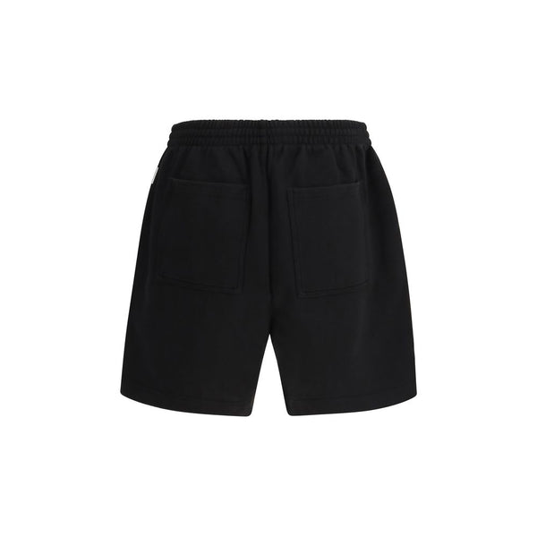 Represent Black Cotton Bermuda Shorts