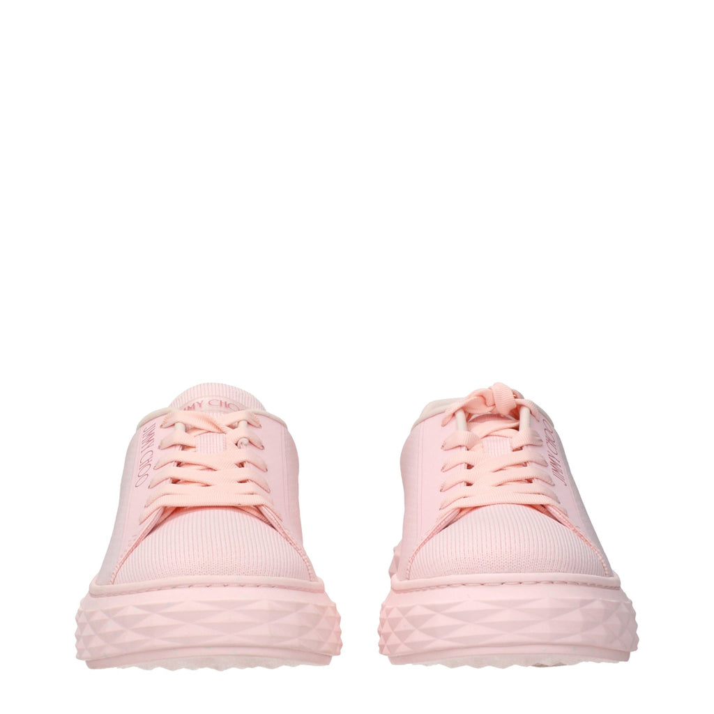 Jimmy Choo Pink Fabric Platform Sneakers