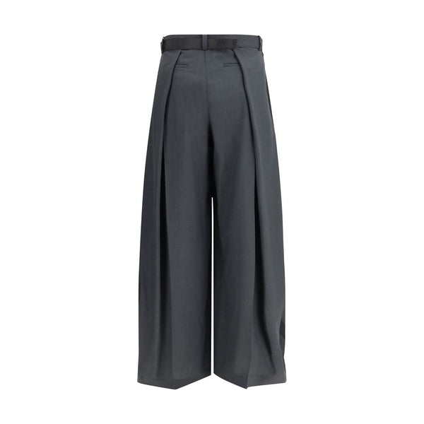 Sacai Gray Polyester Casual Pants