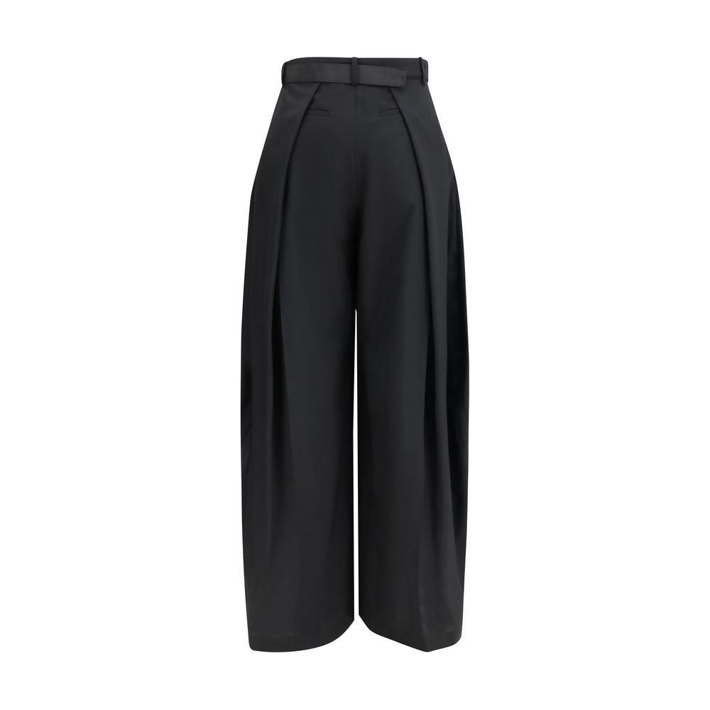 Sacai Black Polyester Casual Pants