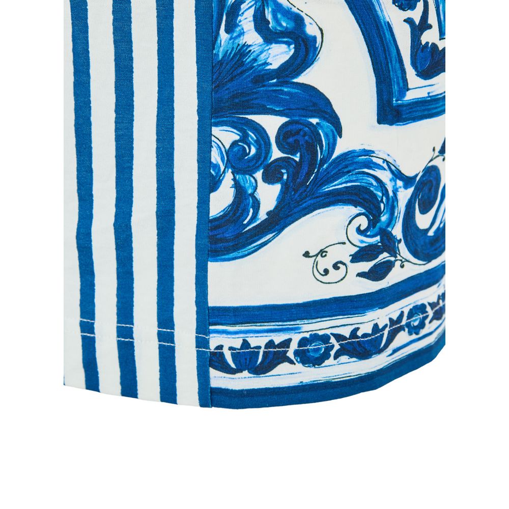 Dolce & Gabbana Blue Cotton Tank Tops