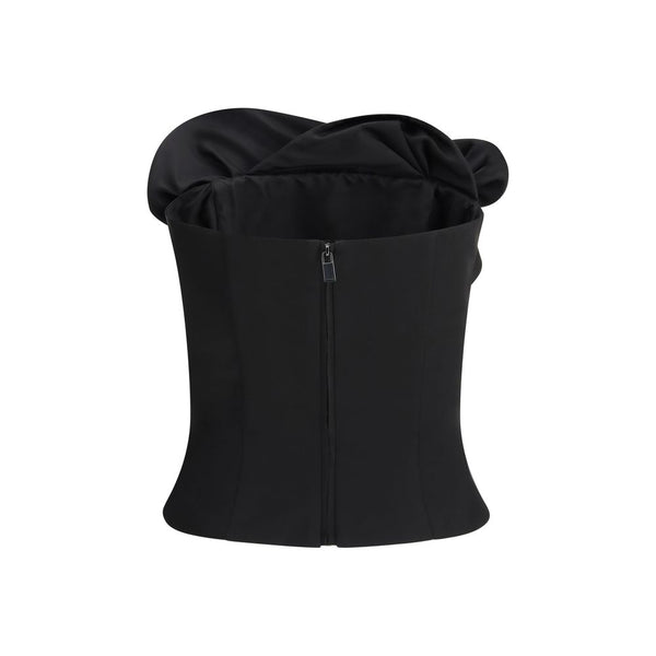 Magda Butrym Black Fleece Wool Top