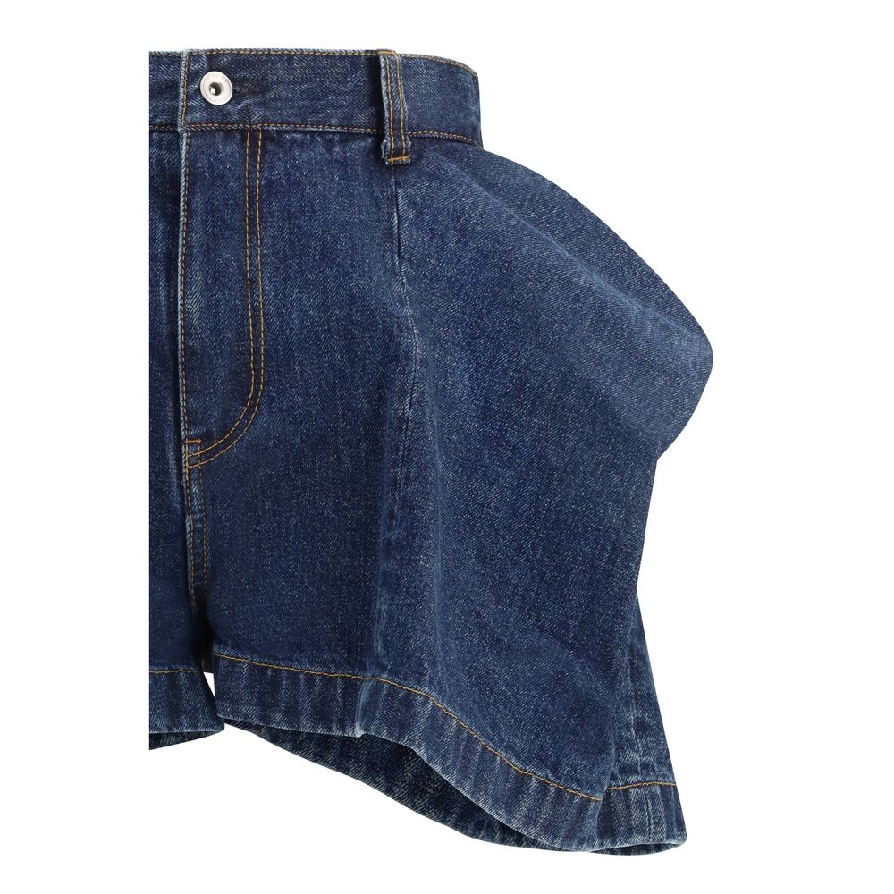 Sacai Blue Cotton Bermuda Shorts