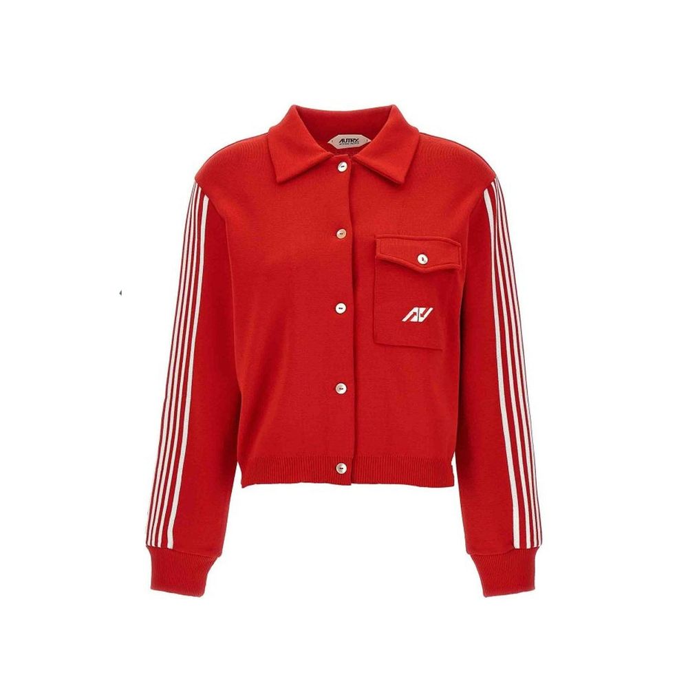 Autry Red Nylon Cardigan