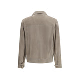 Brunello Cucinelli Bicolor Calf Leather Bos Taurus Leather Jacket