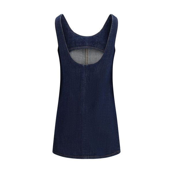 Ami Paris Blue Cotton Casual Dress