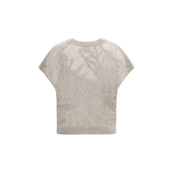 Brunello Cucinelli Beige Linen T-Shirt