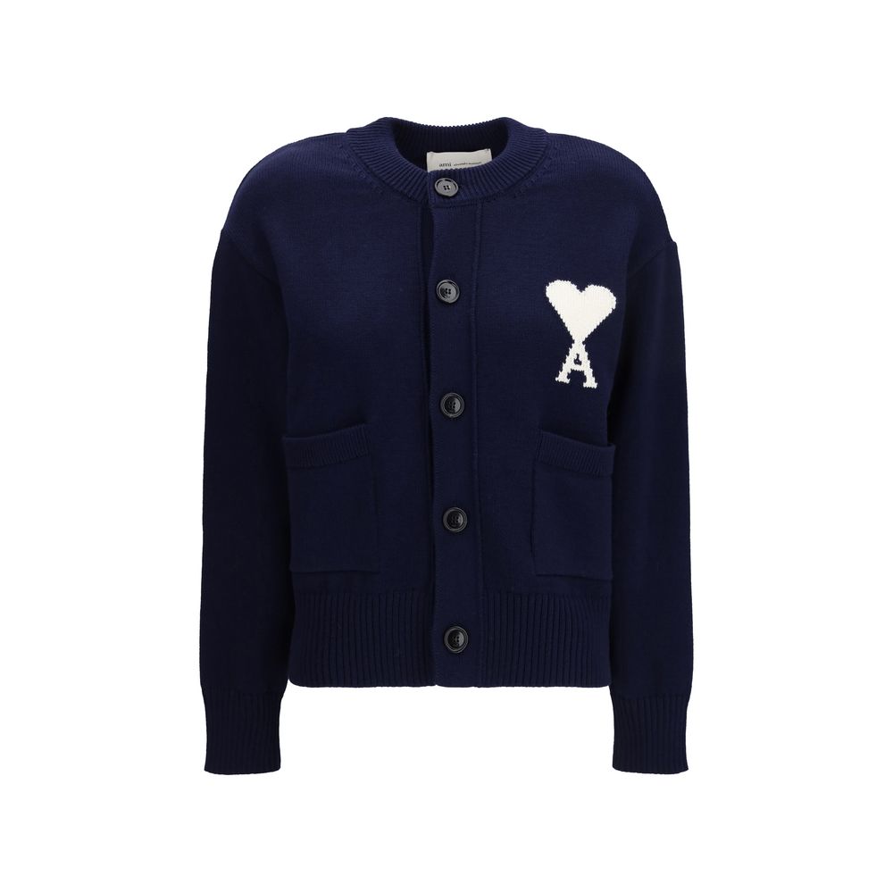Ami Paris Blue Wool Cardigan