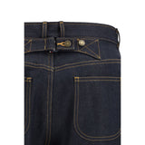 Thom Browne Blue Cotton Straight-Leg Jeans