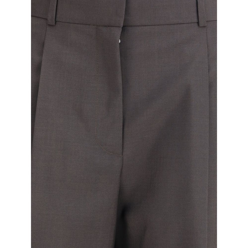 The Row Brown Wool Dress Pants
