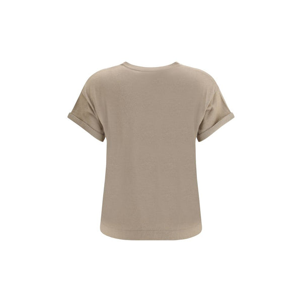Brunello Cucinelli Beige Nylon T-Shirt