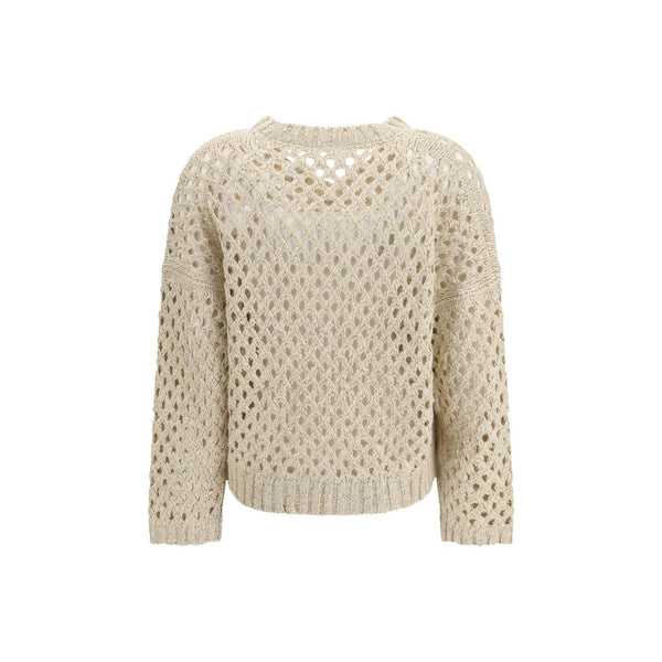 Brunello Cucinelli Beige Silk Sweater