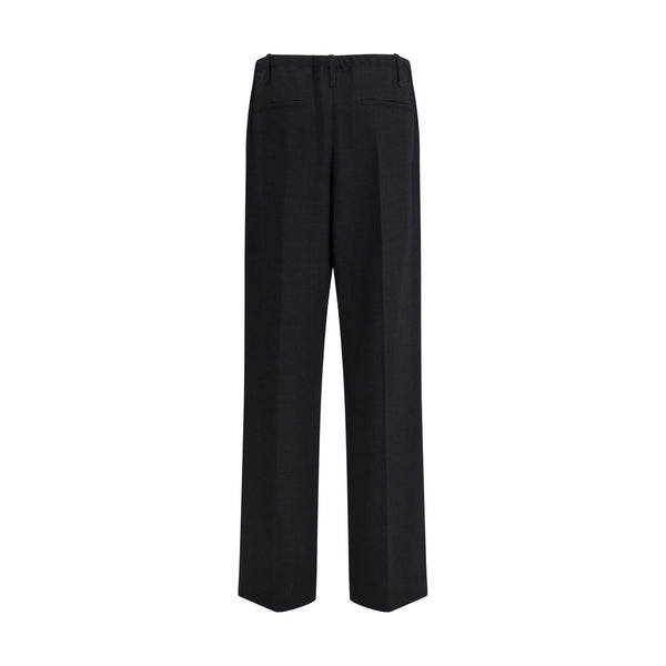 Brunello Cucinelli Black Fleece Wool Casual Pants