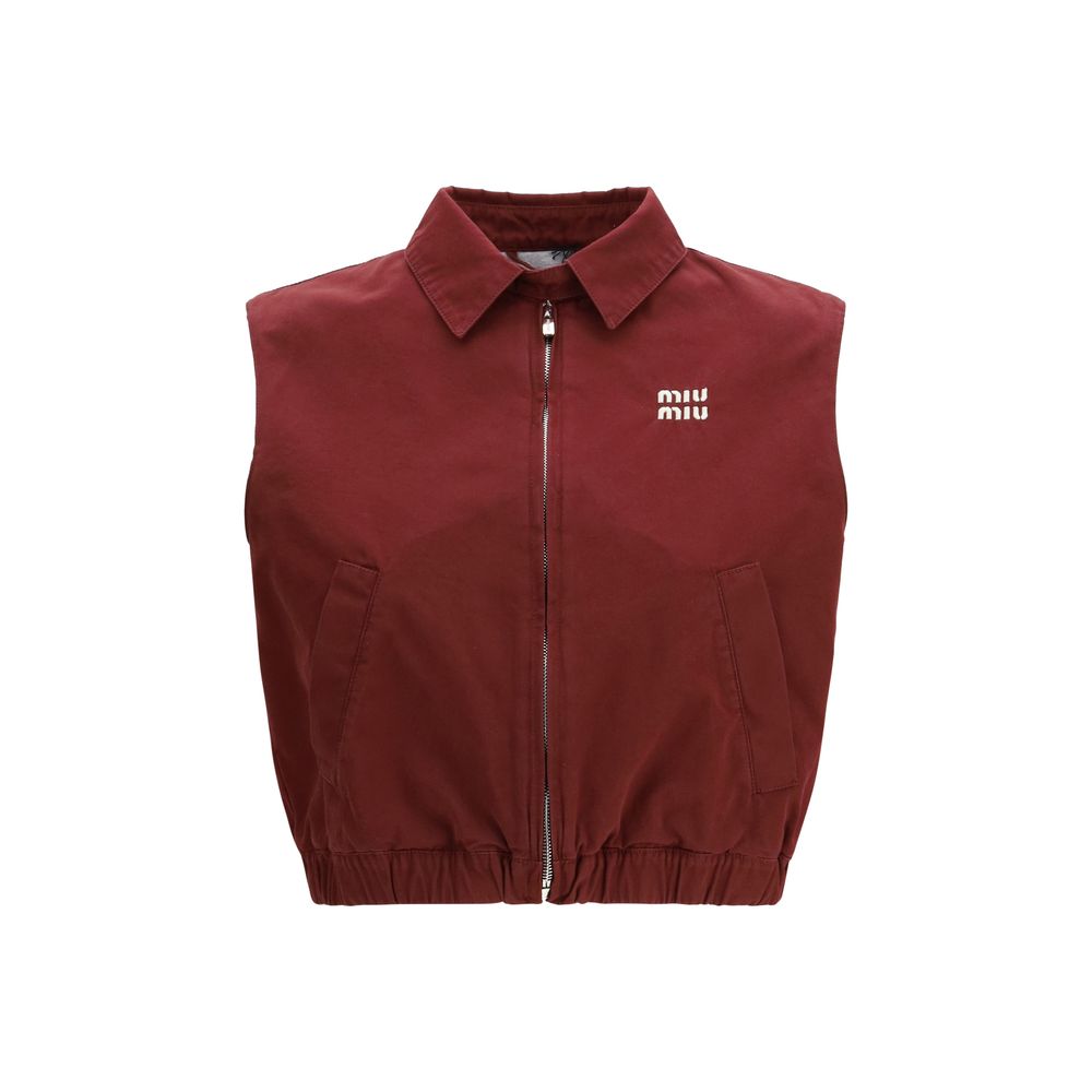 Miu Miu Bordeaux Cotton Jackets And Coat