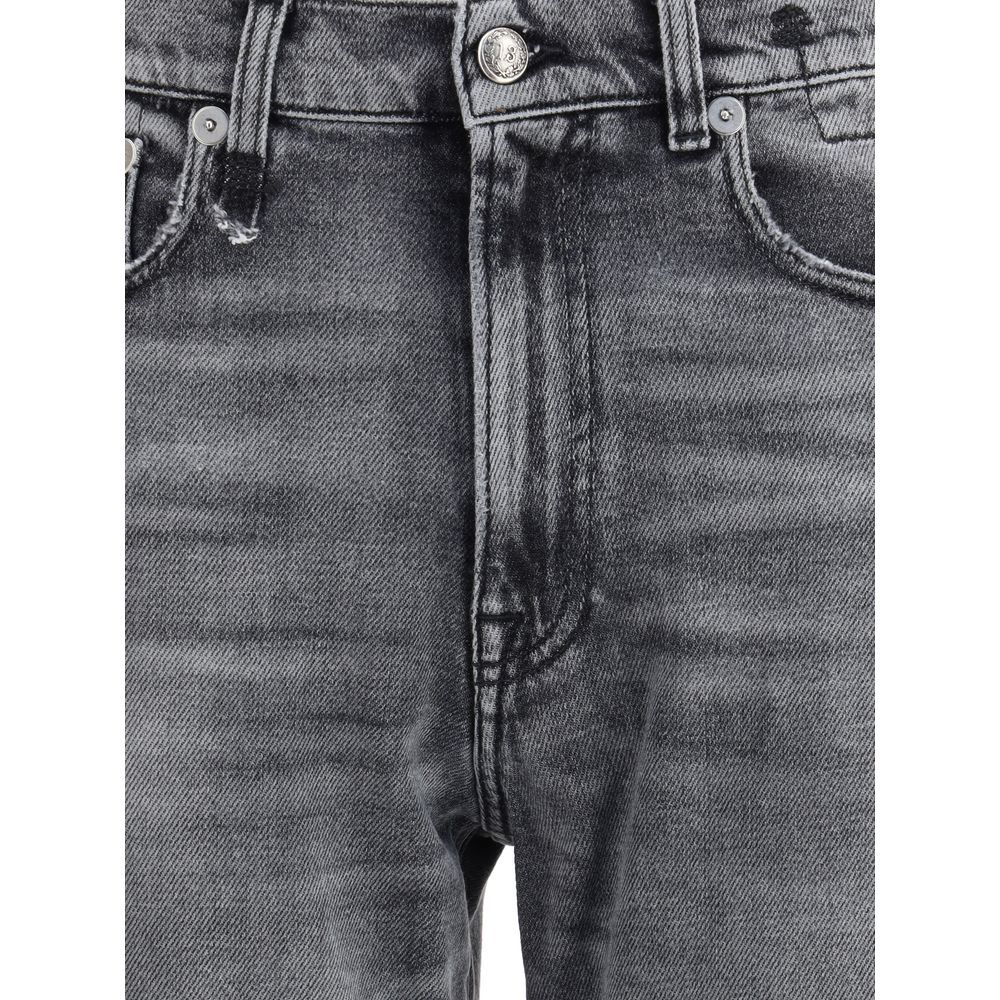 R13 Gray Cotton Boyfriend Jeans