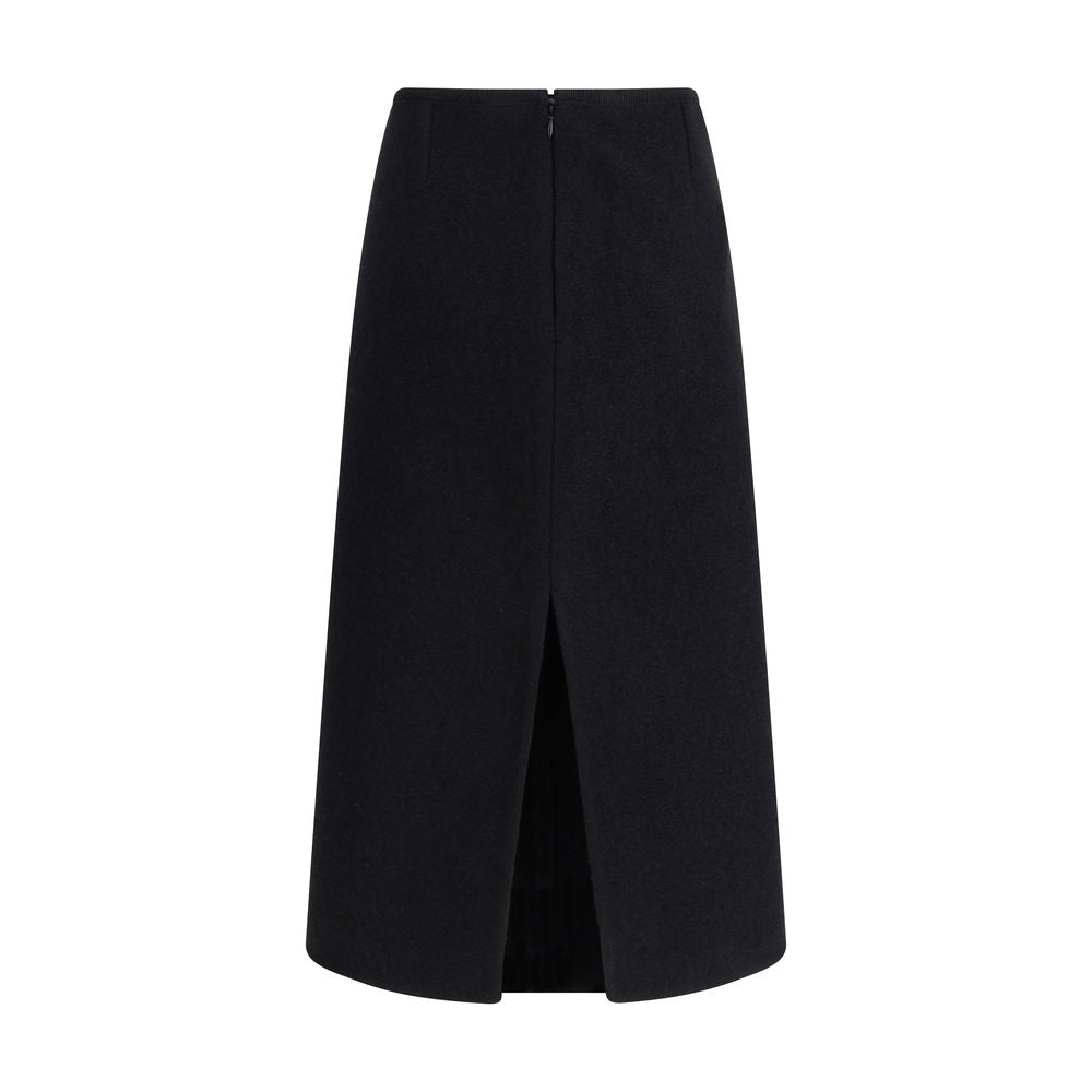 RIER Black Fleece Wool Skirt