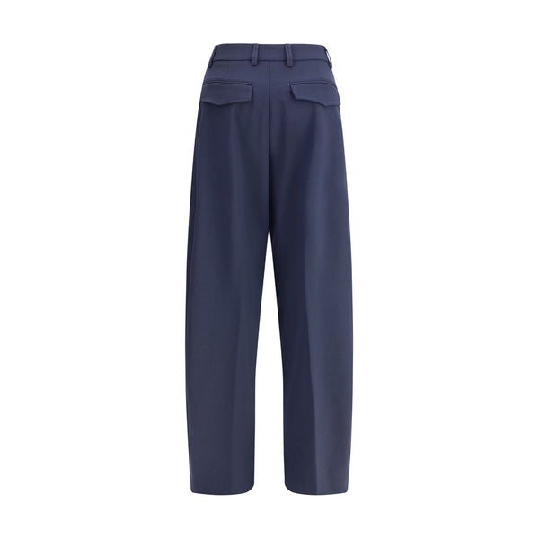 The Latest Blue Polyester Casual Pants
