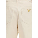 Valentino Garavani Beige Cotton Casual Pants
