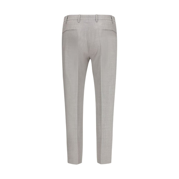 PT Torino Gray Fleece Wool Dress Pants
