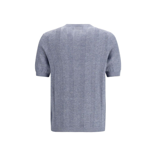 Brunello Cucinelli Blue Linen T-Shirt