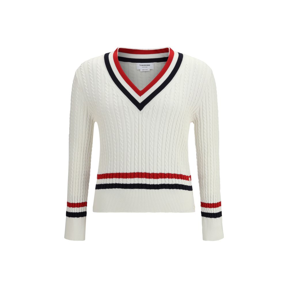 Thom Browne White Cotton Sweatshirt