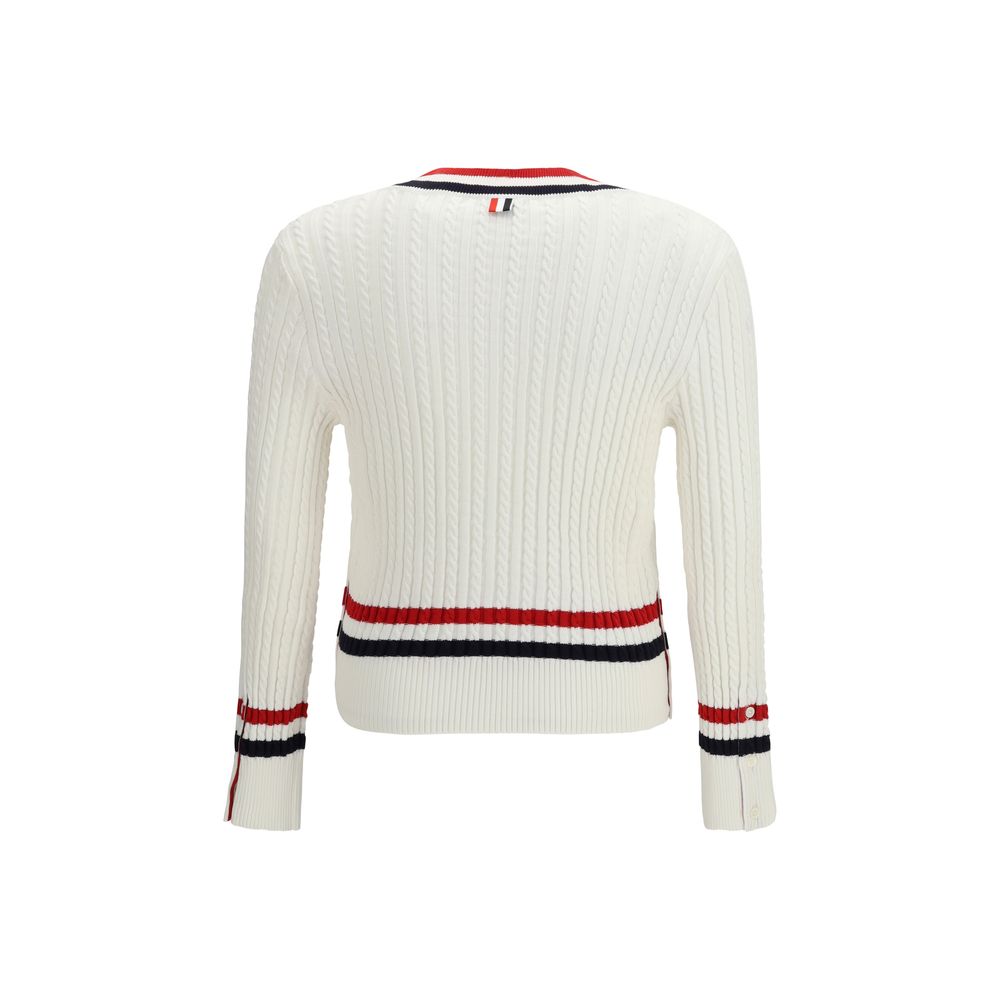 Thom Browne White Cotton Sweatshirt