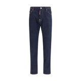 Dsquared² Blue Cotton Straight-Leg Jeans