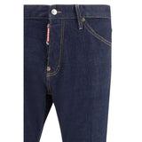 Dsquared² Blue Cotton Straight-Leg Jeans